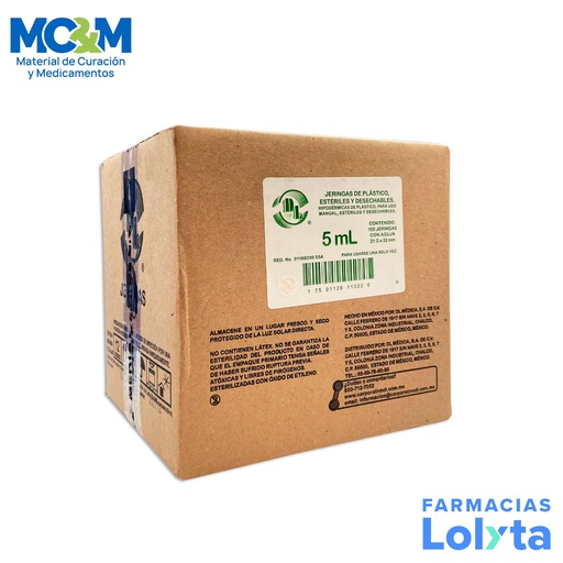 [501] JERINGA 5 ML 21X32 C/AGUJA C/100 DENTILAB