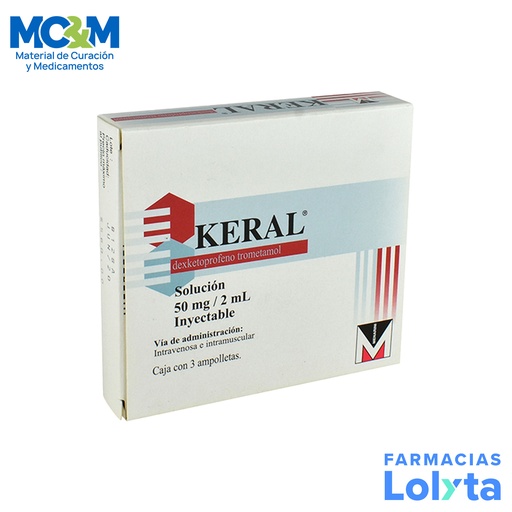 [302] KERAL SOL INY 50 MG/ 2 ML C/3 AMP DEXKETOPROFENO TROMETAMOL LAB MENARINI