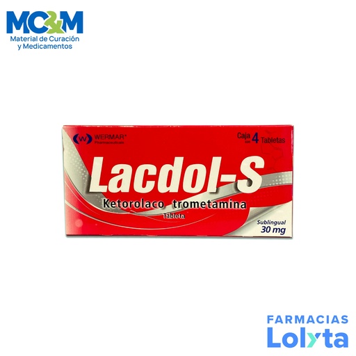 [515] KETOROLACO 30 MG C/4 TAB SUBLINGUAL LACDOL-S LAB WERMAR
