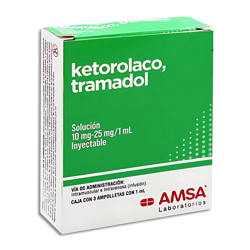 [517] KETOROLACO TRAMADOL 10/25 MG/1 ML SOL INY C/3 AMP LAB AMSA