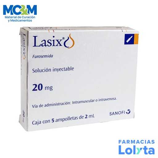 [1285] LASIX SOL INY 20 MG/2 ML C/5 AMP FUROSEMIDA