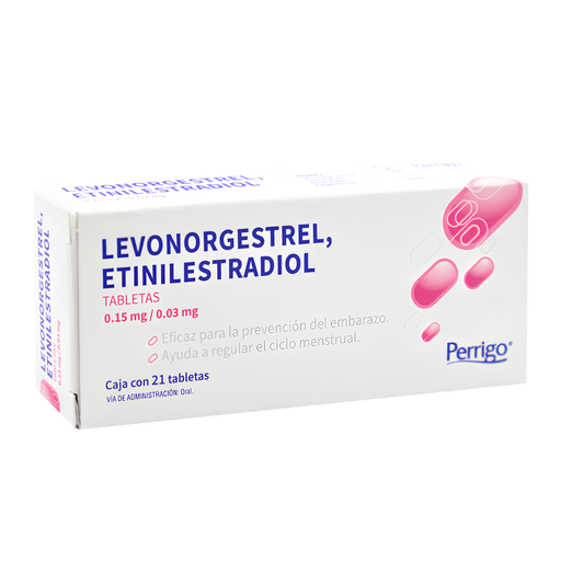 [1992] LEVONORGESTREL ETINILESTRADIOL 0.15/0.03 MG C/28 TAB (21 HORMONALES 7 SIN HORMONALES) LAB PERRIGO