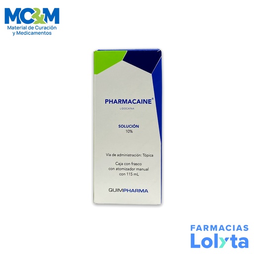 [529] LIDOCAINA 10 G C/115 ML SOL SPRAY PHARMACAINE 10% LAB QUIMPHARMA