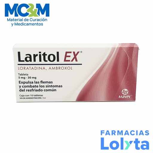 [2123] LORATADINA AMBROXOL 5/30MG C/10 TAB LARITOL EX LAB MAVER