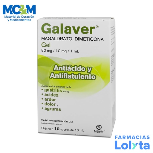 [546] MAGALDRATO DIMETICONA GEL 80/10 MG/ML C/10 SOBRES 10 ML GALAVER LAB MAVER