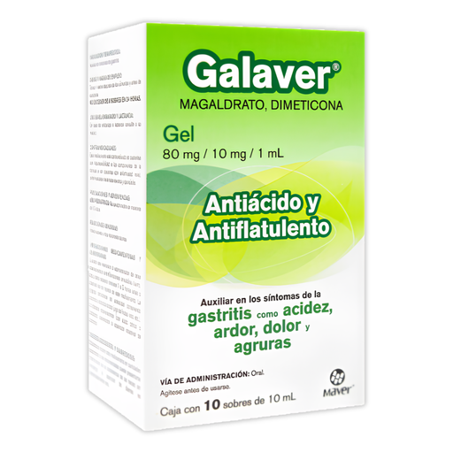 [546] MAGALDRATO DIMETICONA GEL 80/10 MG/ML C/10 SOBRES 10 ML GALAVER LAB MAVER