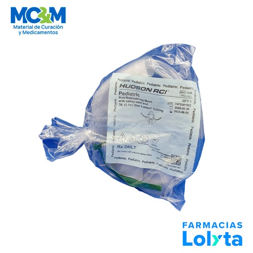 [3717] MASCARILLA DE OXIGENO C/RESERVORIO PEDIATRICA HUDSON 1058