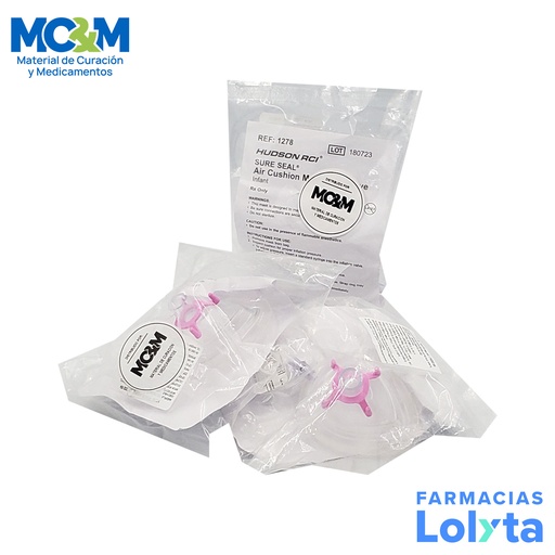 [3719] MASCARILLA PARA ANESTESIA #1 INFANTE ROSA REF 1278 HUDSON