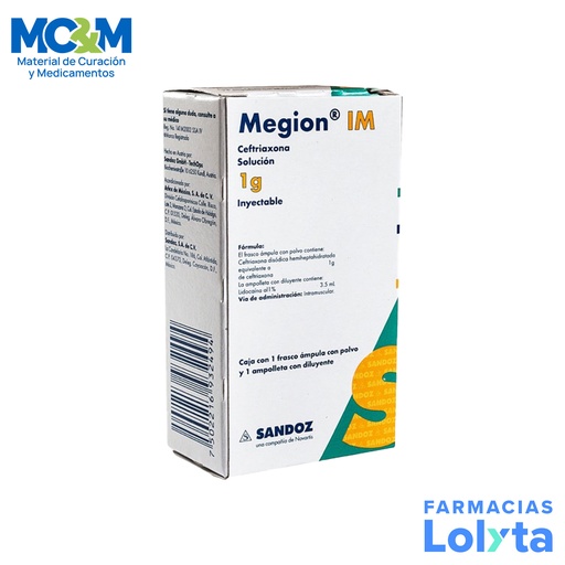 [354] MEGION SOL INY 1 G IM CEFTRIAXONA LAB SANDOZ