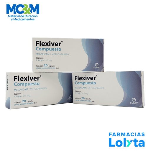[2158] MELOXICAM METOCARBAMOL 7.5/215 MG C/20 CAPSULAS FLEXIVER COMPUESTO LAB MAVER