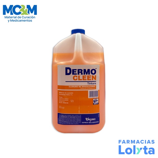 [3377] MERTHIOLATE 4 L TINTURA CLORURO DE BENZALCONIO 0.25% SOL ANTISEPTICA DERMOCLEEN DEGASA 0318070