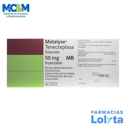 [1384] METALYSE SOL INY 50 MG TENECTEPLASA