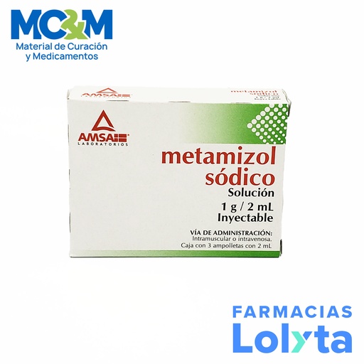 [2505] METAMIZOL SODICO SOL INY 1G/2ML C/3 AMP LAB AMSA