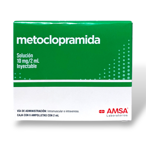 [2600] METOCLOPRAMIDA SOL INY 10 MG/2 ML C/6 AMP LAB AMSA (PLASTICO)