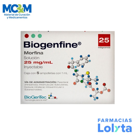 [62] MORFINA SOL INY 25 MG/ML C/5 AMP BIOGENFINE LAB PSICOFARMA GRUPO I
