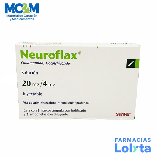 [842] NEUROFLAX SOL INY 20ML/4ML C/3 AMP COBAMAMIDA/TIOCOLSHICOSIDO LAB SANFER