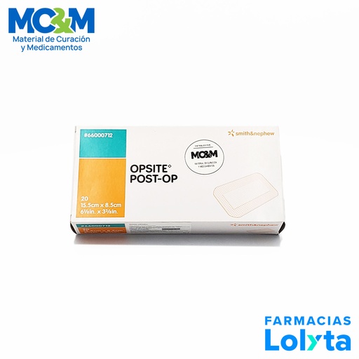 [4302] OPSITE POST-OP 15.5 X 8.5 CM C/20 PZAS APOSITO POSTQUIRURGICO REF 66000712 SMITH&NEPHEW