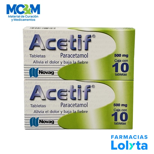 [2650] PARACETAMOL 500 MG C/10 TAB ACETIF LAB NOVAG