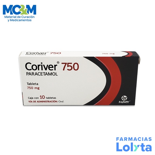 [2481] PARACETAMOL 750 MG C/10 TAB CORIVER LAB MAVER