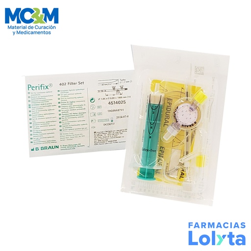 [3142] PERIFIX 402 16 G 80 MM EQUIPO DE ANESTESIA EPIDURAL REF 4514025 B. BRAUN