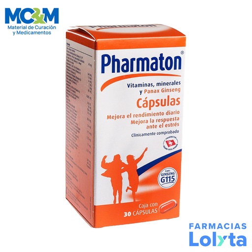 [1327] PHARMATON C/30 CAP VITAMINAS MINERALES PANAX GINSENG G115 LAB SANOFI AVENTIS
