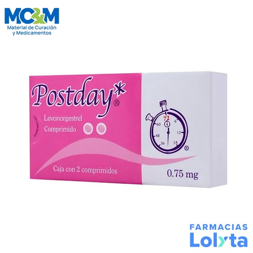[662] POSTDAY 0.75 MG C/2 COMPRIMIDOS LEVONORGESTREL LAB IFA CELTICS