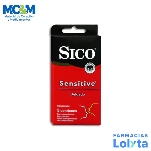 [4298] PRESERVATIVO SICO SENSITIVE DELGADO C/3 PZAS RB HEALTH