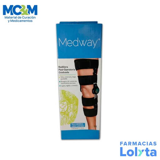[699] RODILLERA POST OPERATORIA GRADUADA UNIVERSAL LARGO AJUSTABLE MEDWAY
