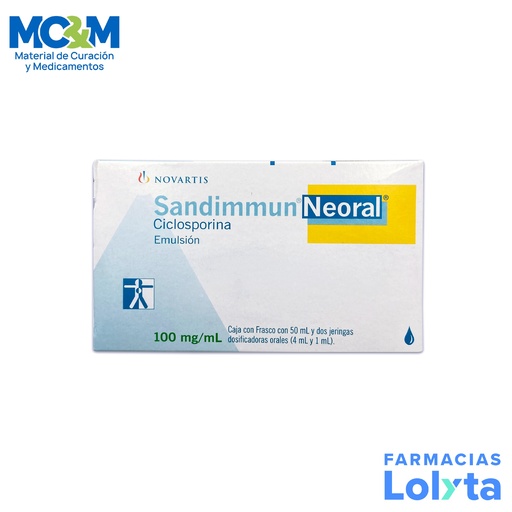 [704] SANDIMMUN NEORAL EMULSION ORAL 100 MG/ML FCO C/50 ML CICLOSPORINA LAB NOVARTIS