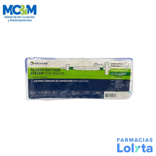 [728] SISTEMA DE SUCCION CERRADO PARA TRAQUEOSTOMIA 14 FR HALYARD REF 2205-S