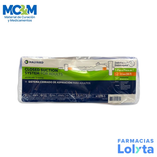 [730] SISTEMA DE SUCCION CERRADO PARA TRAQUEOSTOMIA 16 FR HALYARD REF 2255-S