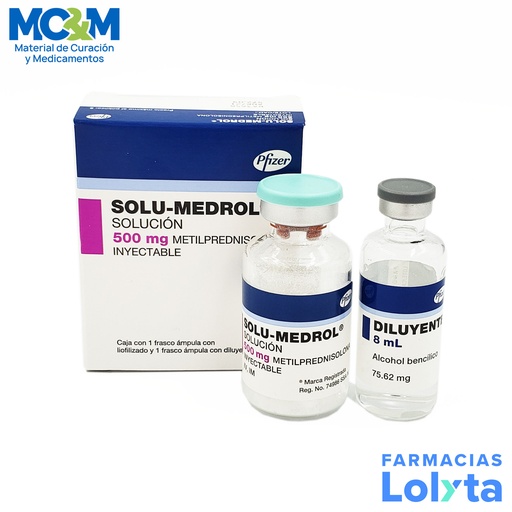 [1238] SOLU MEDROL SOL INY 500 MG METILPREDNISOLONA LAB PFIZER
