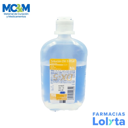 [2613] GLUCOSA 5% SOL INY 250 ML SOLUCION DX-5 LAB PISA