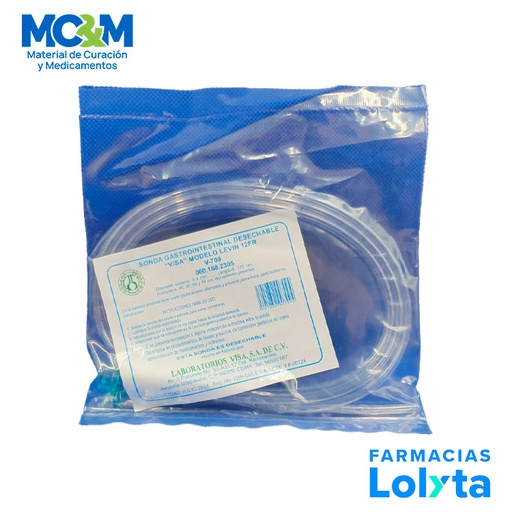 [4365] SONDA GASTROINTESTINAL T/LEVIN CAL 12 FR V-709 VISA