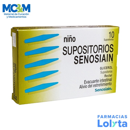 [1064] SUPOSITORIOS SENOSIAIN 1380 MG C/10 SUPOSITORIOS NIÑO GLICEROL LAB SENOSIAIN