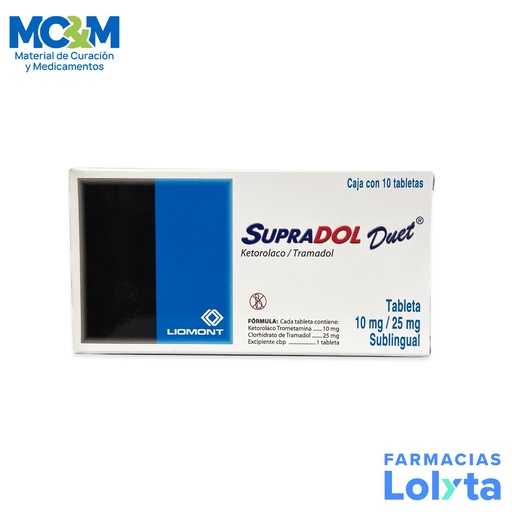 [1095] SUPRADOL DUET 10/25 MG C/10 TAB SUBLINGUAL KETOROLACO TRAMADOL LAB LIOMONT
