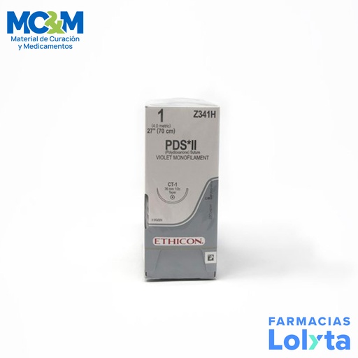 [3856] SUTURA PDS*II 1/0 36 MM 70 CM CT-1 AHUSADA REDONDA POLIDIOXANONA C/12 Z341H ETHICON