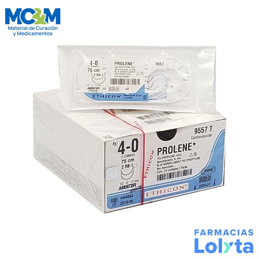 [3872] SUTURA PROLENE 4/0 17 MM 75 CM 2RB-1 AHUSADA REDONDA DOBLE ARMADA POLIPROPILENO C/12 9557T ETHICON CARDIOVASCULAR