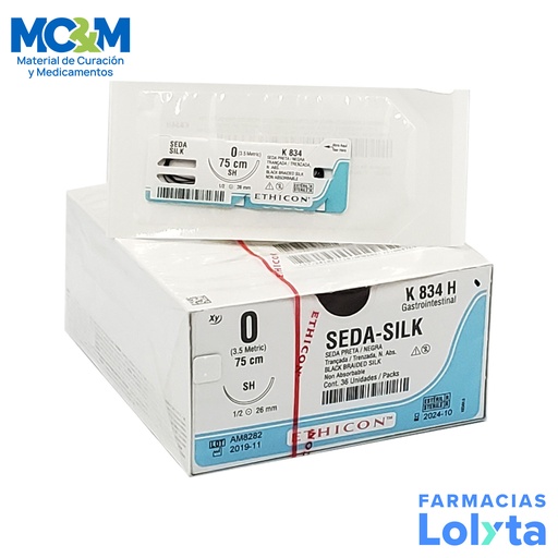 [3885] SUTURA SEDA 0 26 MM 75 CM SH AHUSADA REDONDA C/12 K834H ETHICON GASTROINTESTINAL