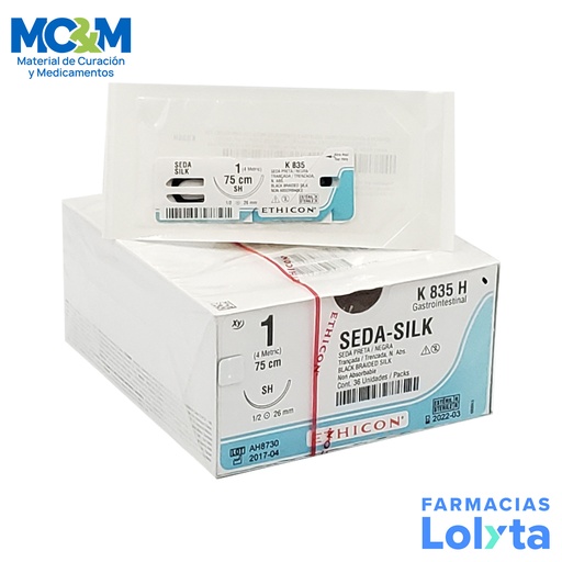 [3887] SUTURA SEDA 1 26 MM 75 CM SH AHUSADA REDONDA C/12 K835H ETHICON GASTROINTESTINAL