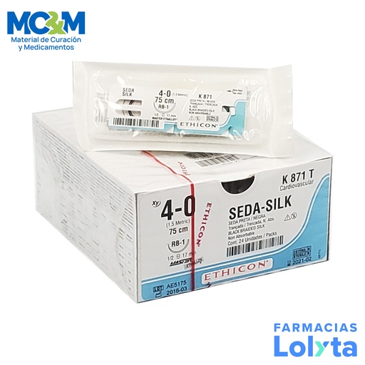 [3896] SUTURA SEDA 4/0 17 MM 75 CM RB-1 MASTER AHUSADA REDONDA C/12 K871T ETHICON CARDIOVASCULAR