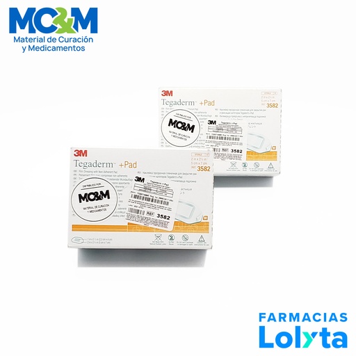 [2728] TEGADERM+PAD 5 X 7 CM C/50 PZAS APOSITO TRANSPARENTE CON COJIN ANTIADHERENTE REF 3582 3M