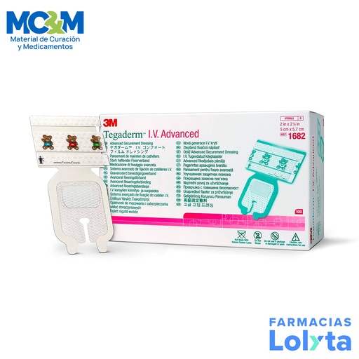 [861] TEGADERM IV ADVANCED 5CM X 5.7CM OSITOS C/100 REF 1682 3M