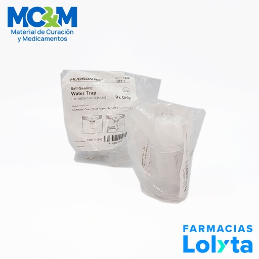 [3732] TRAMPA DE AGUA CON CAPACIDAD DE 70 ML DE 22 X 22MM O.D. ADULTO REF 1650 HUDSON