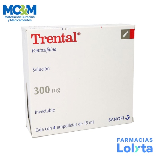 [583] TRENTAL SOL INY 300MG C/4 AMP PENTOXIFILINA LAB SANOFI