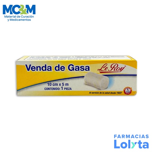 [947] VENDA DE GASA 10 CM X 5 M C/1 PZA LEROY