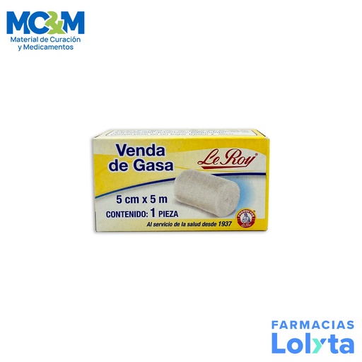 [948] VENDA DE GASA 5 CM X 5 M C/1 PZA LEROY