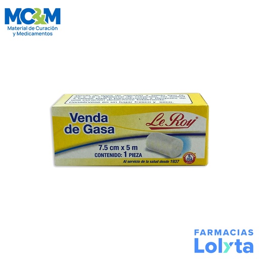 [949] VENDA DE GASA 7.5 CM X 5 M C/1 PZA LEROY