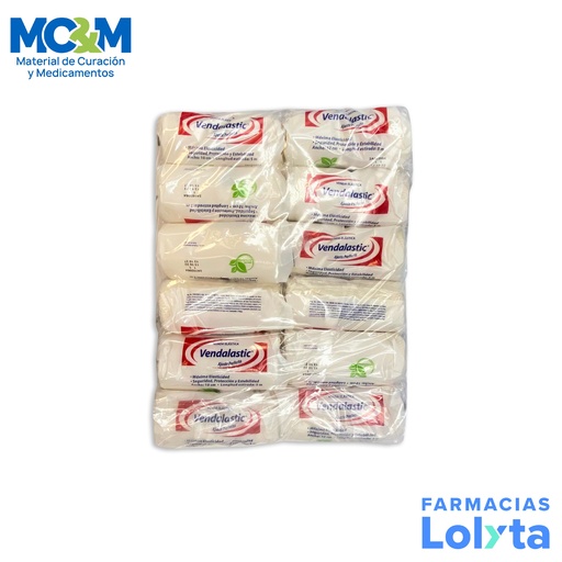 [952] VENDA ELASTICA 10 CM X 5 M C/12 PZAS VENDALASTIC DEGASA 905100