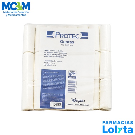 [3496] VENDA HUATA 7 CM X 5 M C/24 PZAS NO ESTERIL PROTEC DEGASA 1401330